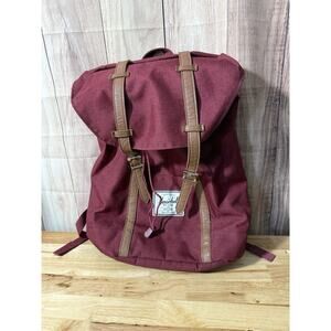Herschel Supply Co. Little America Maroon Flap Top Drawstring Backpack